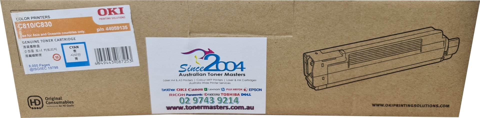 Oki C810 C830 44059135 Genuine Cyan Toner
