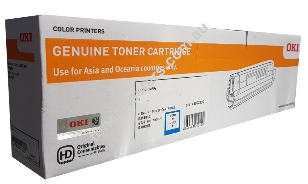 Oki MC862DN 44643027 Genuine Cyan Toner Cartridge